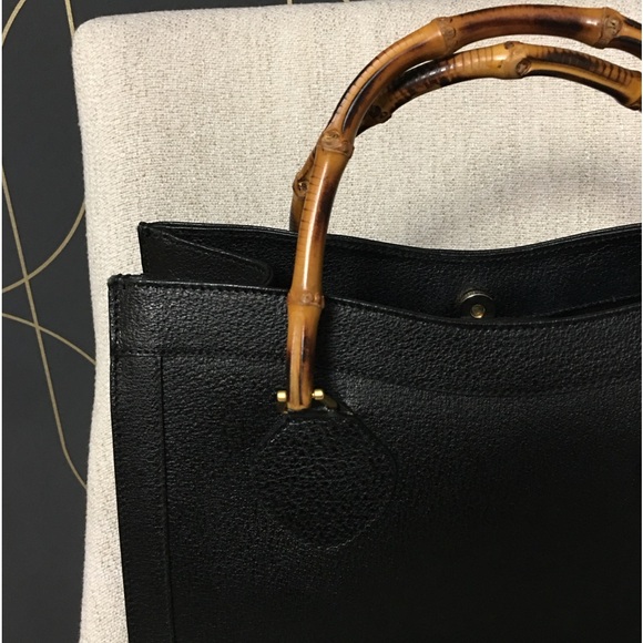 Authentic Gucci Diana tote bag black leather bamboo handles - Picture 6 of 16